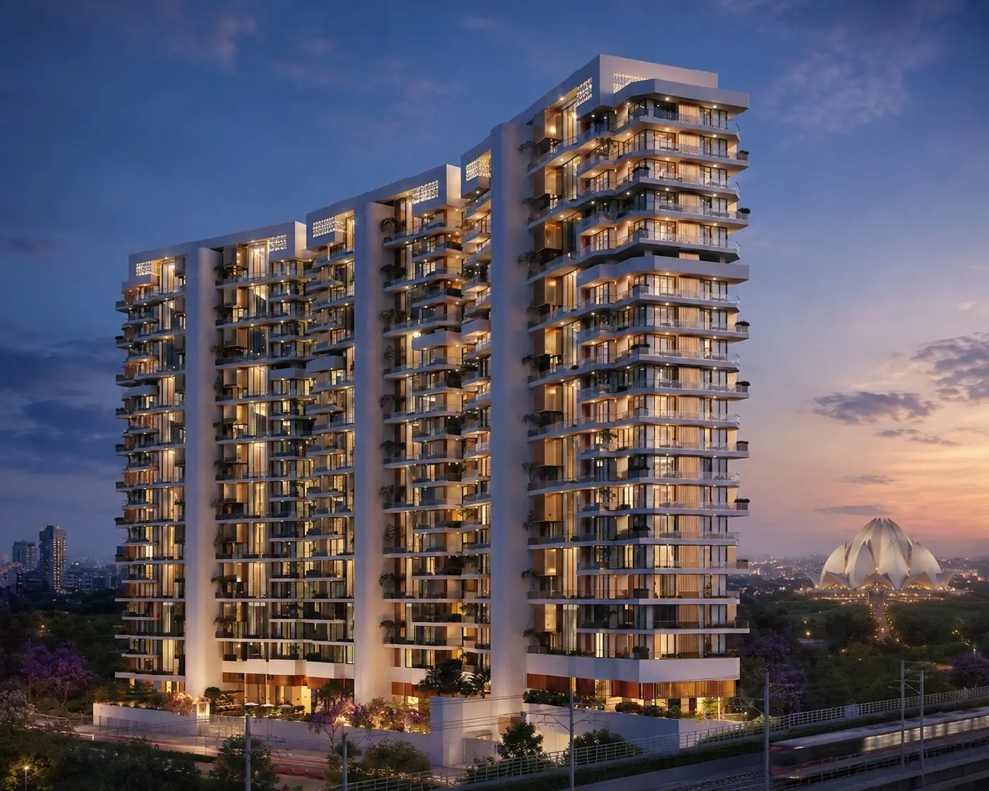 Kreeva Swaranaya sky villas in New Friends Colony, South Delhi with Lotus Temple view